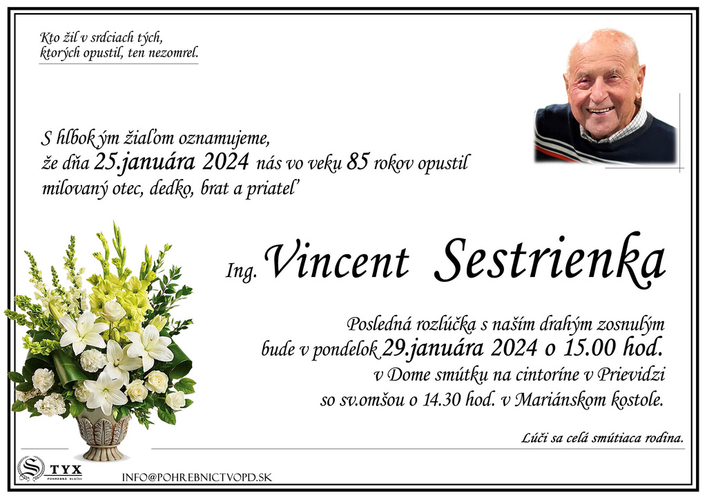 Ing. Vincent Sestrienka - parte