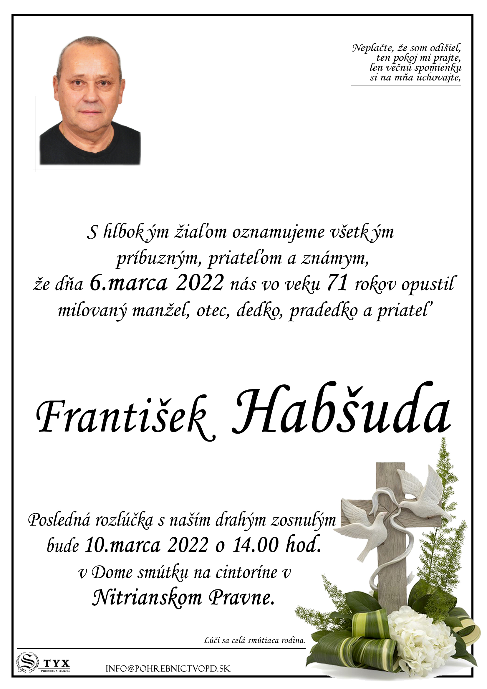 František Habšuda - parte