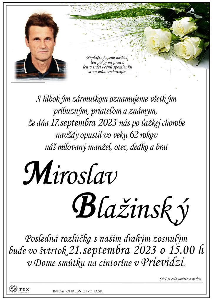 Miroslav Blazinsky - parte