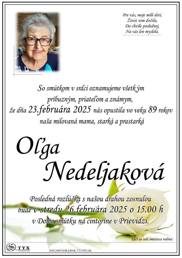Olga Nedeljakova - parte